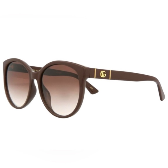 Gucci Dark Brown Sunglasses with Gold GG Accent NWT Full Inclusion - Picture 1 of 7